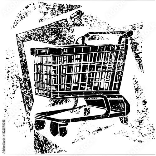 Shopping Cart Presents Distressed Texture for Retail Concepts