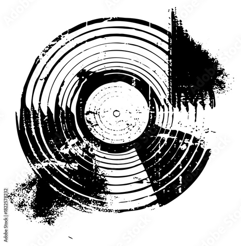 Vinyl record breaks apart in splatter