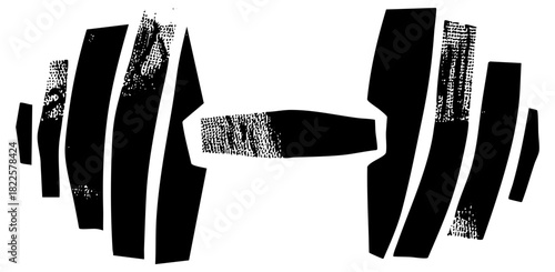 Barbell lifts weight in fitness training