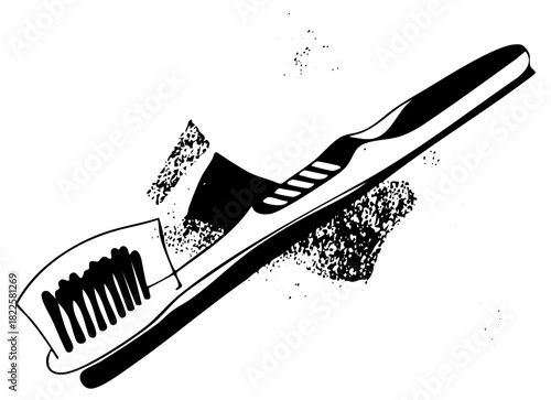 Toothbrush Explodes Hygiene Concept