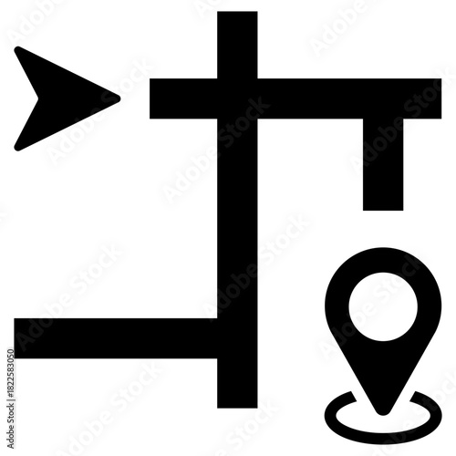 Location Glyph Black Icon