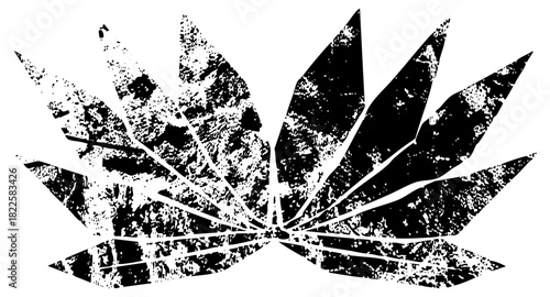 Leaf Texture in Distressed Illustration