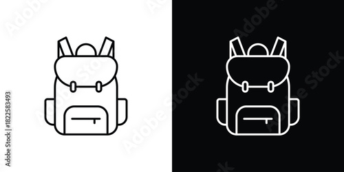Backpack icons pack set, ready to use vector