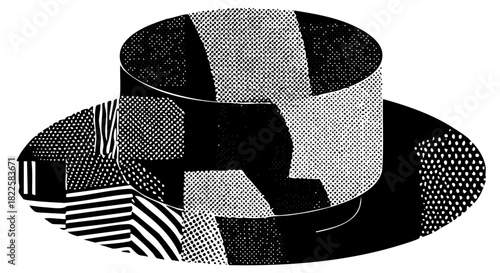 Optical Illusion Interlocks Abstract Geometry