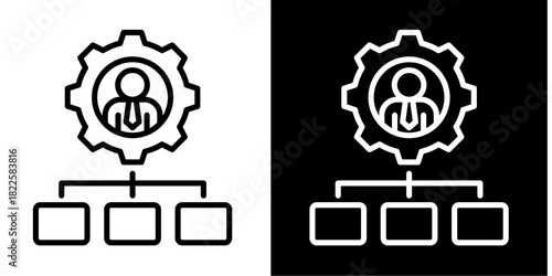 Management  Icon Set White Mix Style Collection