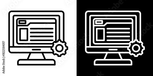Computer  Icon Set White Mix Style Collection