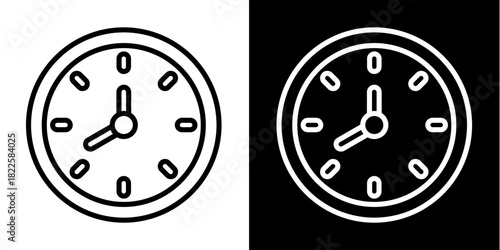 Clock  Icon Set White Mix Style Collection
