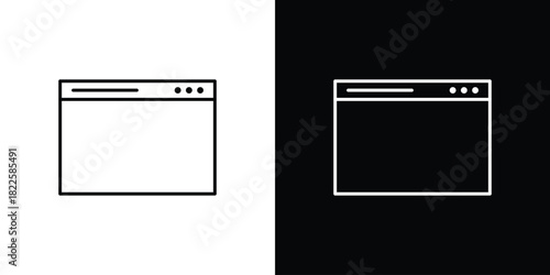 Browser window icons pack set, ready to use vector