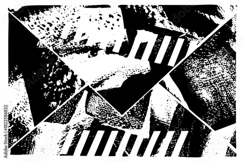 Abstract shapes intersect dynamically in a composition