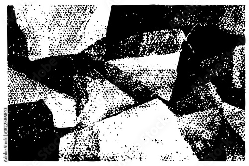 Abstract shapes interact dynamically in a composition