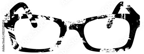 Eyeglasses display grunge texture for vintage style