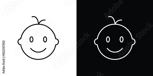 Child face icons pack set, ready to use vector