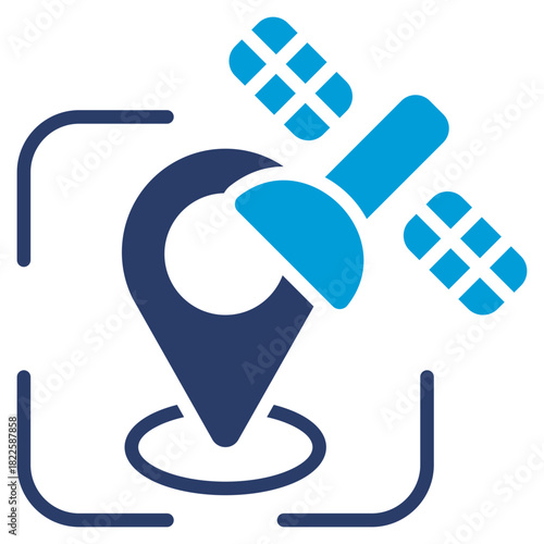 Gps Glyph Blue Icon