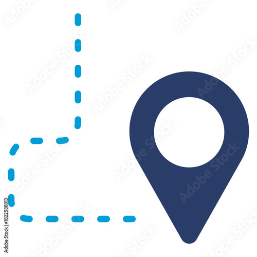 Travel Pin Glyph Blue Icon