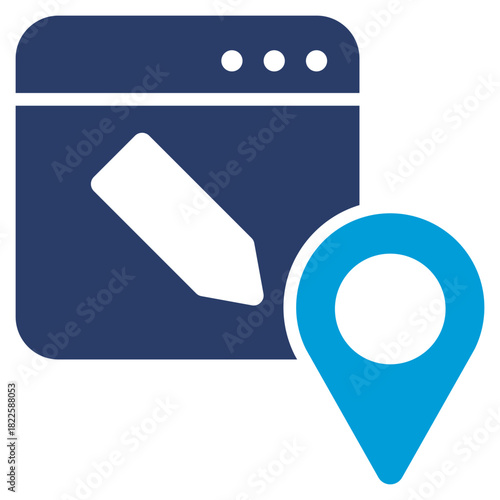Edit Location Glyph Blue Icon