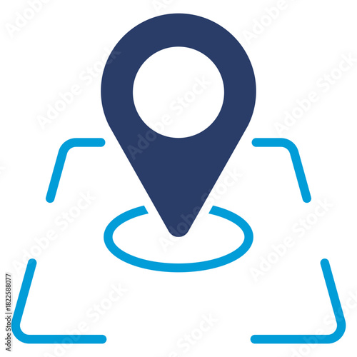 Map Point Glyph Blue Icon