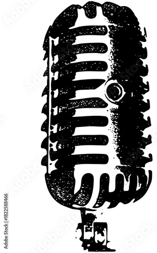 Vintage microphone recording in a broadcast studio