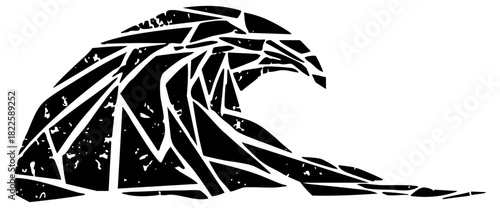 Ocean wave crashes geometric design