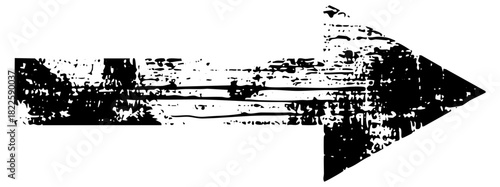 Arrow points forward with distressed texture for directional signage