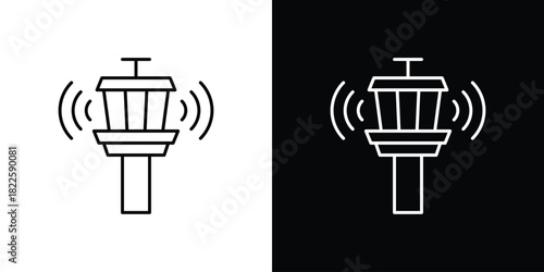Control Tower icons pack set, ready to use vector