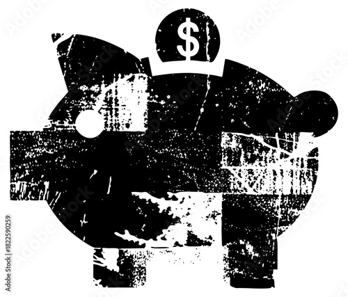 Piggy bank savings with a dollar sign in a financial concept