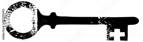 Vintage Key Illustrates Access in Security Concepts