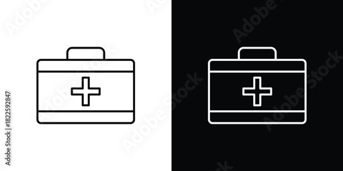 Doctor bag icons pack set, ready to use vector