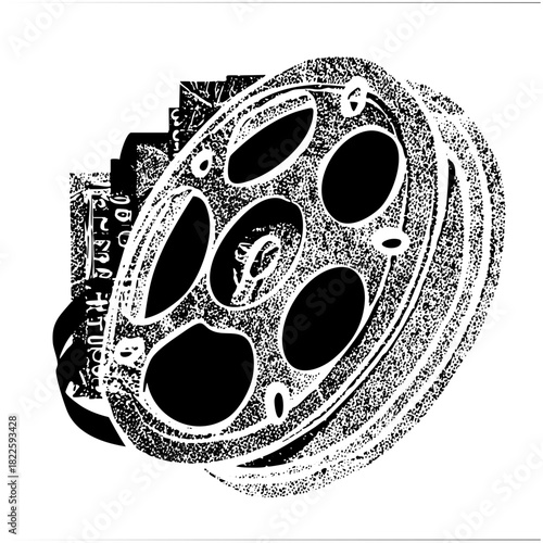 Film Reel Retro Typography for Cinematic Presentations