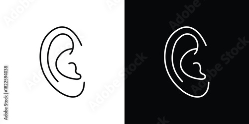 Ear icons pack set, ready to use vector