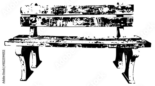Park bench rustic texture in outdoor setting