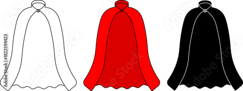 super hero cape icon set