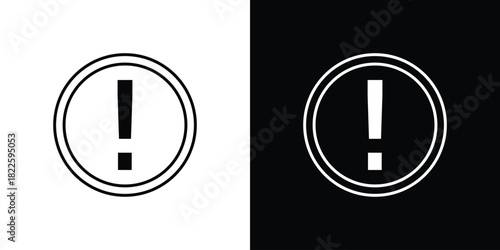 Exclamation button icons pack set, ready to use vector