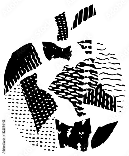 Abstract shapes compose dynamic arrangement for modern design