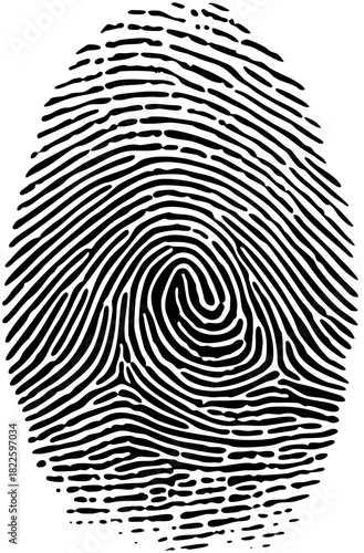 Fingerprint illustrates identity in forensic science