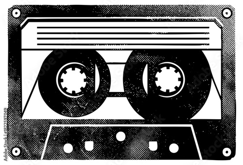 Cassette tape retro style in a music collection