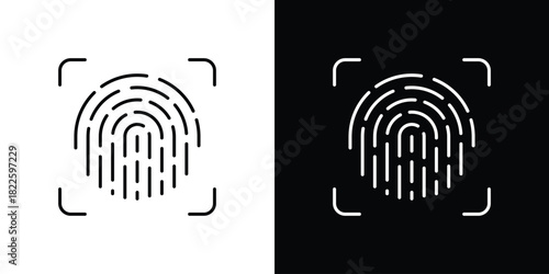 Fingerprint icons pack set, ready to use vector