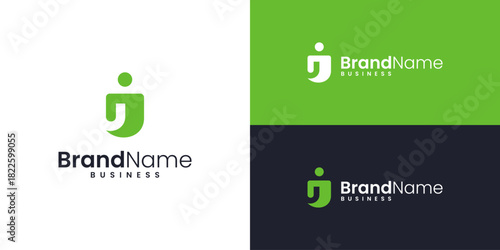 Creative letter J technology logo design inspiration