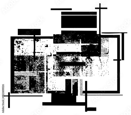 Abstract shapes compose dynamic arrangement for modern design