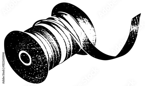 Sewing spool ribbon in texture