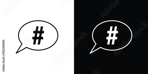 Hashtag icons pack set, ready to use vector