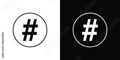 Hashtag icons pack set, ready to use vector