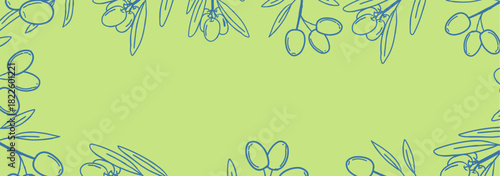 Seamless olive branch pattern on a soft light green background. Perfect for packaging, fabric prints, wallpapers, invitations, and Mediterranean-themed designs.