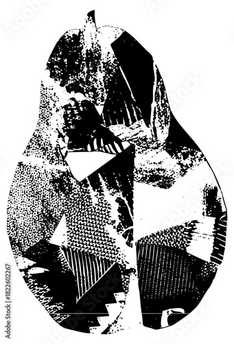 Hooded figure contemplates solitude in abstract composition