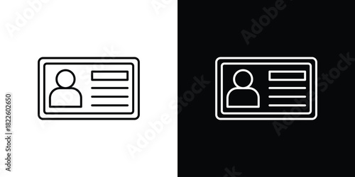 Identity card icons pack set, ready to use vector