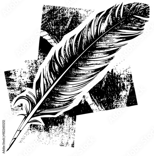 Feather Illustrates Elegance in Vintage Design