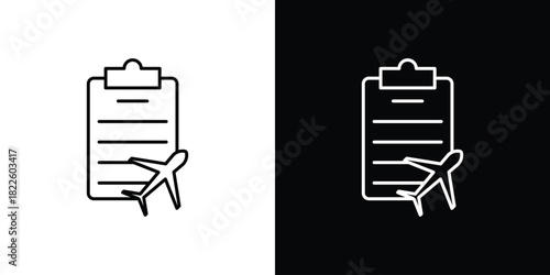 Itinerary icons pack set, ready to use vector