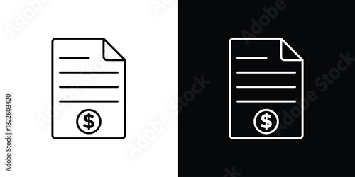 Invoice icons pack set, ready to use vector