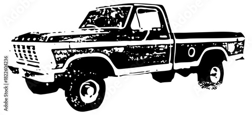 Pickup Truck Illustrates Retro Style in Automotive Design