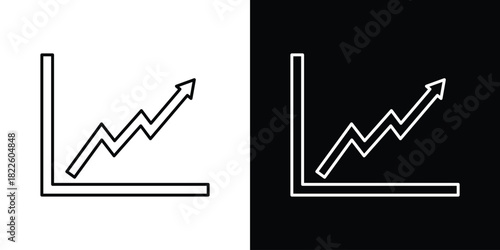 Line chart icons pack set, ready to use vector