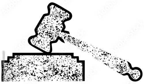 Gavel Strikes Down Justice distressed texture